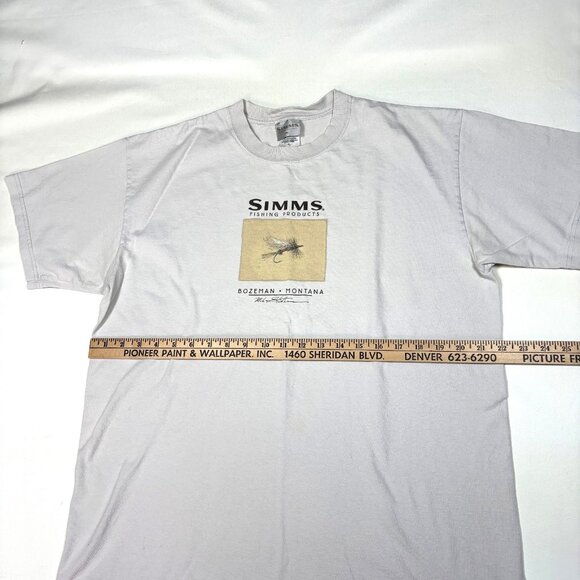 VTG Simms Fishing Bozeman Montana Mike Stidham Graphic Trout Flies T-Shirt Large - Picture 7 of 9